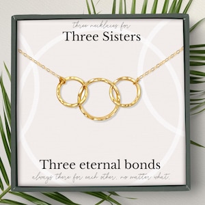 Sisters necklace for 3 | Soul sister gift | Sister birthday gift | 3 best friends gifts | 3 sisters jewelry | three sisters gifts