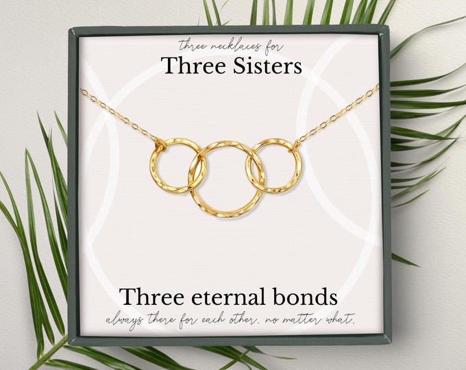Sisters necklace for 3 | Soul sister gift | Sister birthday gift | 3 best friends gifts | 3 sisters jewelry | three sisters gifts