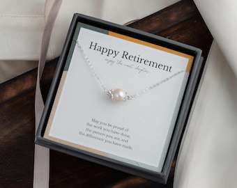 Collana di perle per la pensione / Regalo di addio in argento sterling per lei