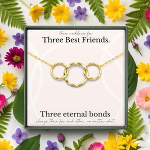 3 ring best friends necklace, 3 Best Friends necklace set, 3 Rings friendship necklace, Best Friends jewelry, Best Friends necklace Gift
