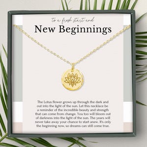 Divorcee gifts Women, Break up Gift, New Beginnings necklace gift, Lotus flower Necklace,  Sterling Silver necklace gift box