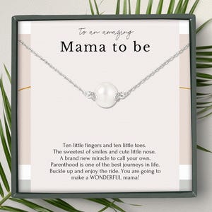 First Time Mom Gift Necklace with Freshwater Pearl, Mommy Necklace, New Mom & Pregnancy Gift Ideas, Motherhood Jewelry