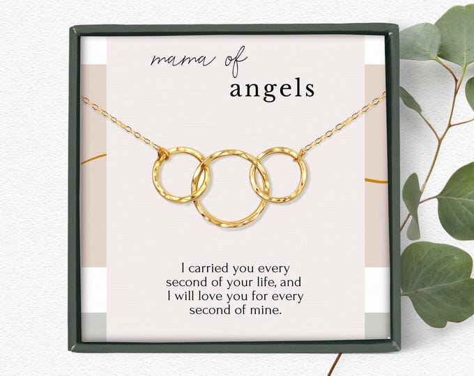 Twin Loss Memorial Necklace – Mama of Angels Jewelry – Sympathy Gift for Mom After Miscarriage or Loss of Twins