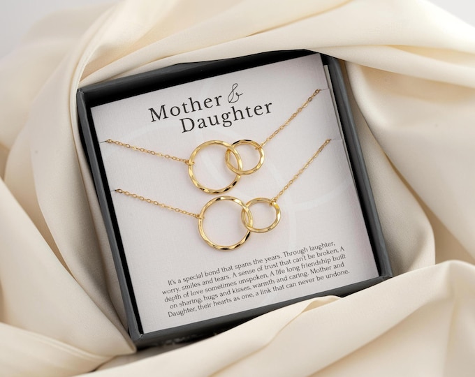 Mother Daughter Necklace • Mothers day Necklace • Mother Daughter Gift • Mother Daughter • Mother Daughter Jewelry • 2 Circles Necklace