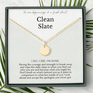 Divorce gift for her • I do I did I'm done necklace • New beginnings gift for women • Clean slate charm necklace •  Fresh start Gift
