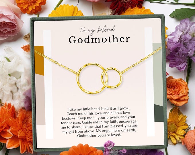 Baptism gift for Godmother, gift from Godchild, Godmother necklace gift in  and Sterling silver