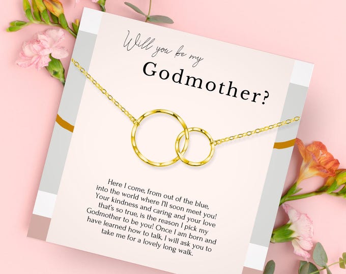 Godmother Proposal Necklace Gift | Godparent Proposal Gift with Card from Goddaughter Godson or Godchild | Will You Be My Godmother Jewelry