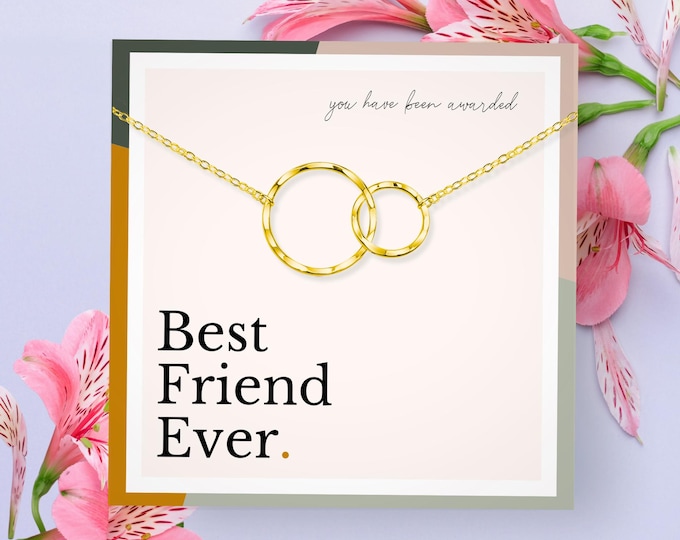 Sterling Silver BFF Necklace – Best Friend Jewelry Gift for Her, Friendship & Soul Sister Necklace, Perfect Best Friend Gift