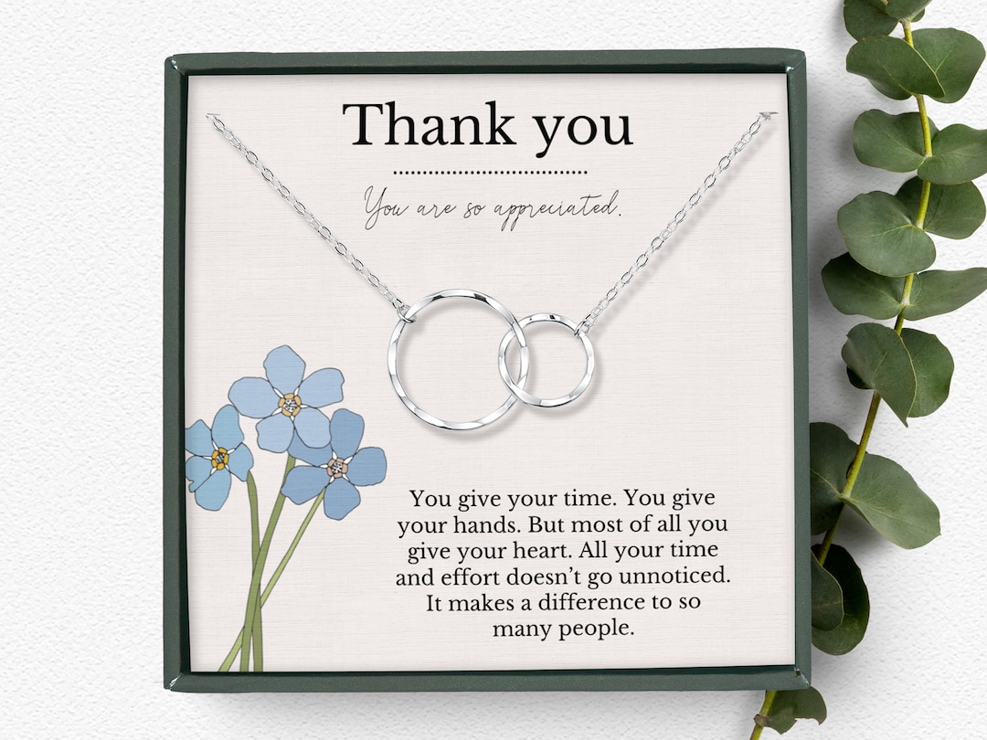 Thank You Gift Necklace With Message Card Mentor Gift for Women Appreciation Gifts Jewelry Thank