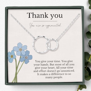 Thank You Card Jewelry Gift Set, Appreciation Gift for Her, Thank You Gift for Friends, Christmas Jewery Gift for Her, Necklace and Card Gift Set