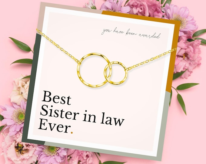 Sister-in-Law Necklace, Gift from Bride, Sister of the Groom Jewelry, Unbiological Sister Gift for Her, Sterling Silver