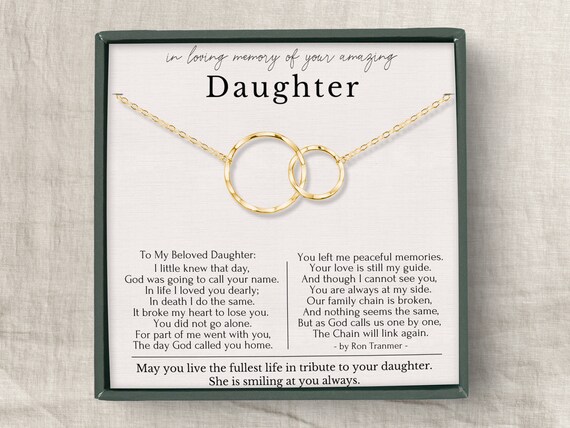 Loss of Daughter Sympathy Gifts Daughter Memorial Necklace Loss