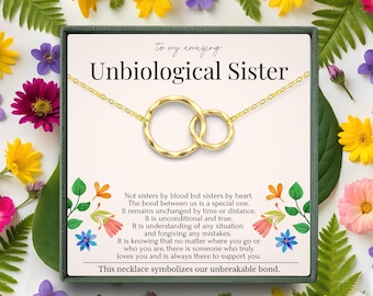 Unbiological Sister Necklace Gift | Friendship Necklaces Silver and Gold | Soul Sister Jewelry | Sentimental Gifts for Best Friend