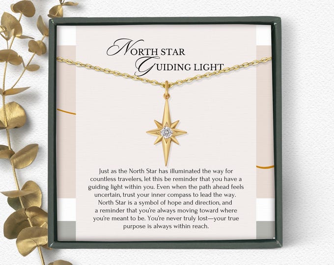 North Star necklace • Graduation gift for her • High school graduation • College graduation jewelry • Sweet 16 necklace • Sterling Silver