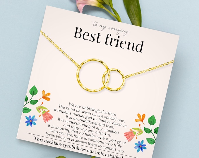 Unbiological Sister Gift • Best Friend Necklace • Big Little Sorority • Soul Sister • Bridesmaid Gift • 14kt Gold Filled •  Sterling Silver
