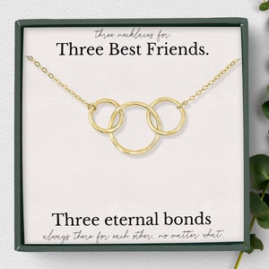 3 ring best friends necklace, 3 Best Friends necklace set, 3 Rings friendship necklace, Best Friends jewelry, Best Friends necklace Gift