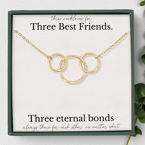 3 ring best friends necklace, 3 Best Friends necklace set, 3 Rings friendship necklace, Best Friends jewelry, Best Friends necklace Gift