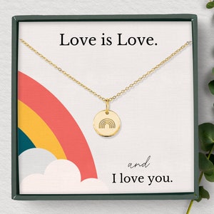 LGBT Necklaces Gift | Lesbian Initial Necklace Gold and Silver | Girlfriend Gifts Ideas for Lesbian | Love Necklace Present for LGBT