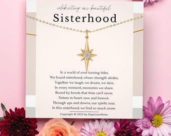 Sterling Silver Sisterhood Necklace | BFF Gift for Her | Birthday Gift for Best Friend, Soul Sisters, Sorority & Unbiological Sisters