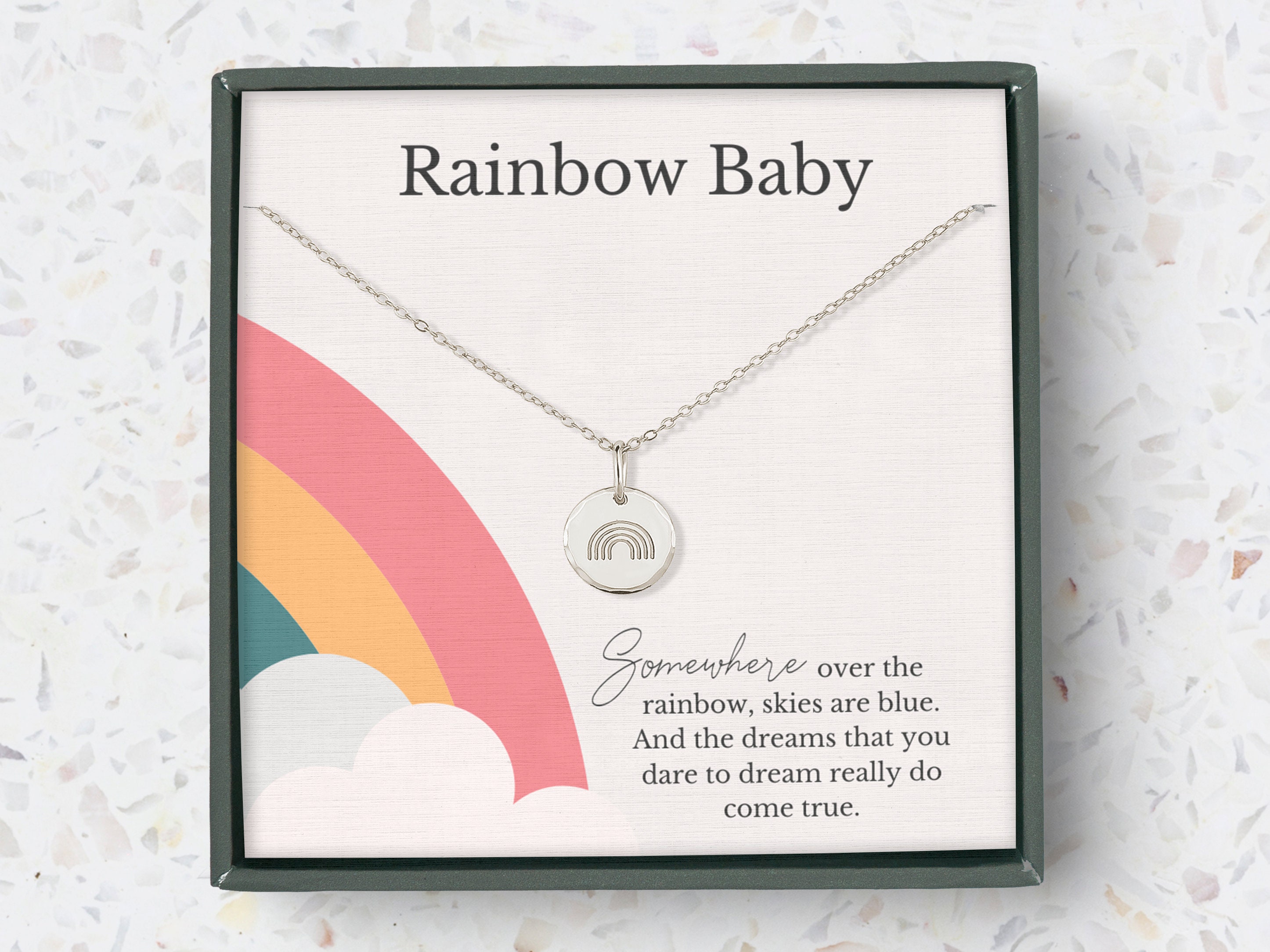 Rainbow Baby Gift for Mom Hand Stamped Initial Personalized Etsy