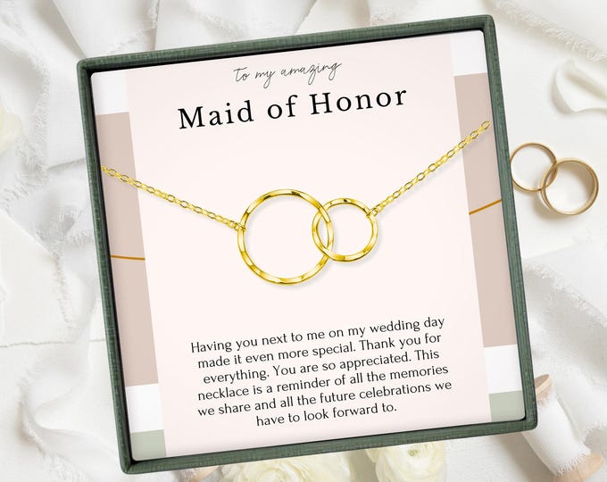 Maid of Honor Thank you Gift from bride, Dainty necklace in Sterling Silver