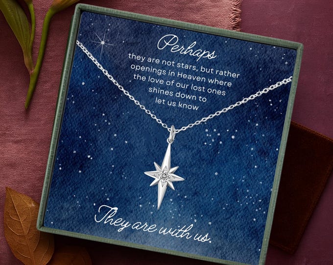 Loss of Love One Necklaces with Message Card | Star Memorial Jewelry | Remembrance Necklace | Anniversary Keepsake | Pet Memorial Gifts