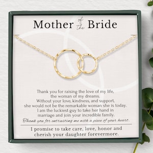 Mutter der Braut Halskette Geschenk vom Bräutigam am Hochzeitstag, Message Poem Schmuck Geschenkbox für Schwiegermutter vom Schwiegersohn