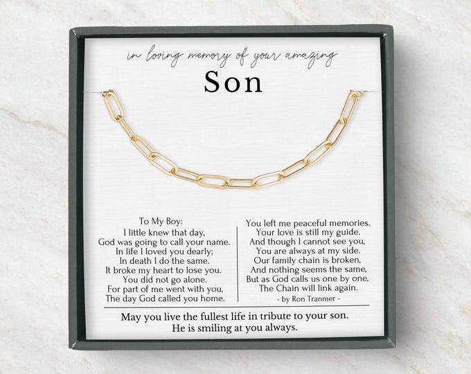 Memorial gift for loss of son | Sympathy gift loss of son | Memorial necklace | Loss of child gift | Remembrance jewelry | Condolence gift