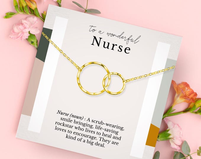 Nurse Graduation Gifts Necklace with Message Card | Thank You Necklaces for Her | Appreciation Gift for Nurse | Retirement Necklace Present