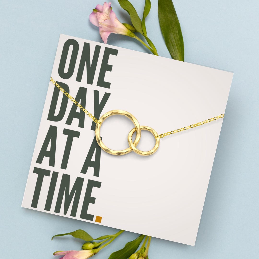 One Day at a Time Necklace | Recovery Gift for Her | Addiction Recovery ...