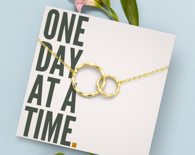 One day at a time necklace | Recovery gift for her | Addiction recovery gifts for woman | Get well soon gift | Alcoholics anonymous jewelry