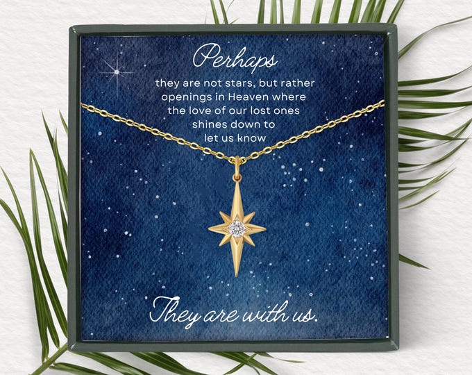 Loss of Love One Necklaces with Message Card | Star Memorial Jewelry | Remembrance Necklace | Anniversary Keepsake | Pet Memorial Gifts