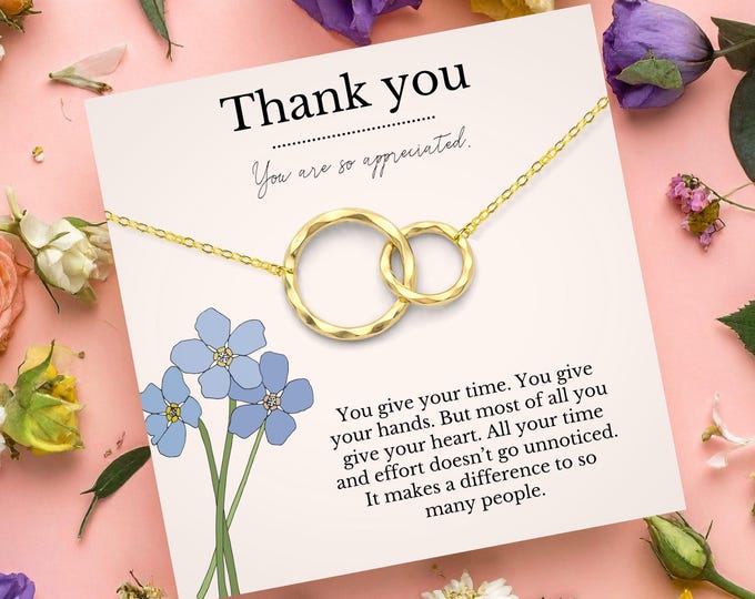 Teacher Thank you Gift • Teacher Christmas gift necklace • Special Education teacher gift • Therapist Meaningful message jewelry gift ready