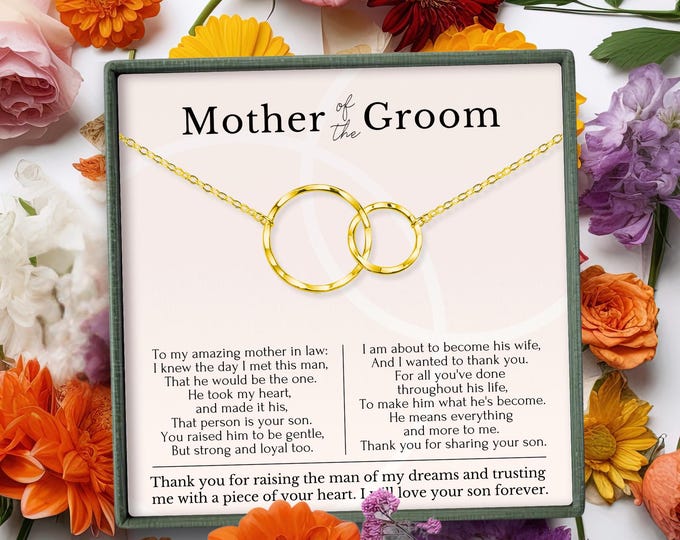 Mother of Groom gift from Bride, Mother of the Bride Gift combo -Thank you for raising the man of my dreams, Mother in Law necklace gift box