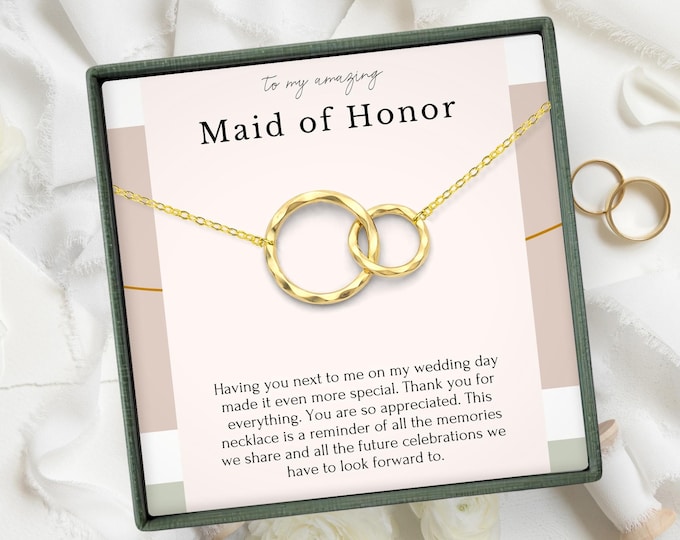 Maid of Honor Thank you Gift from bride, Dainty necklace in Sterling Silver