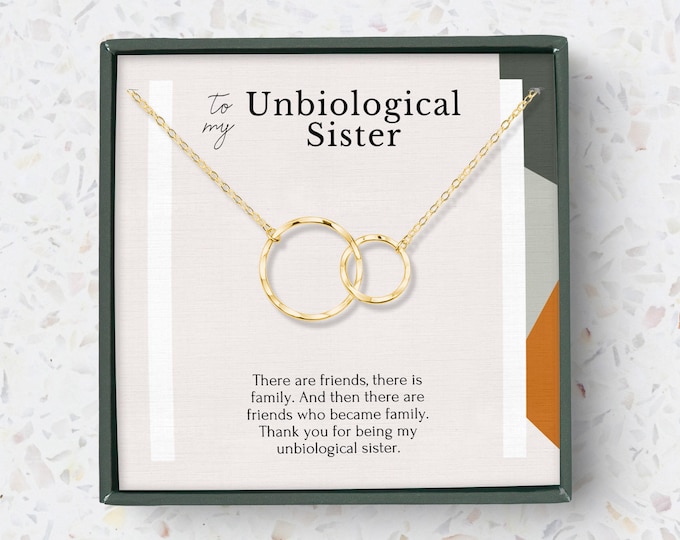 Unbiological Sister Gift, Best Friend Necklace, Big Little Sorority, Soul Sister, Bridesmaid Gift, Sterling Silver