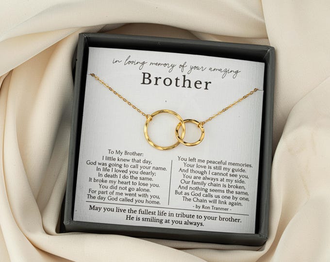 Loss of Brother Gifts, Loss of brother poem gift, Loss of Brother necklace, Condolence Gift, Brother keepsake,  necklace