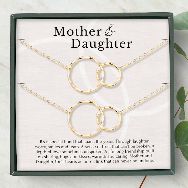 Mutter Tochter Halskette • Muttertag Halskette • Mutter Tochter Geschenk • Mutter Tochter • Mutter Tochter Schmuck • 2 Kreise Halskette