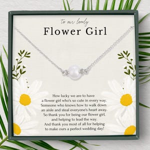 Geschenk für Blumenmädchen am Hochzeitstag • Danke Schmuck für sie • Brautparty Halskette • Junior Brautjungfer Geschenk • Halskette für kleine Mädchen