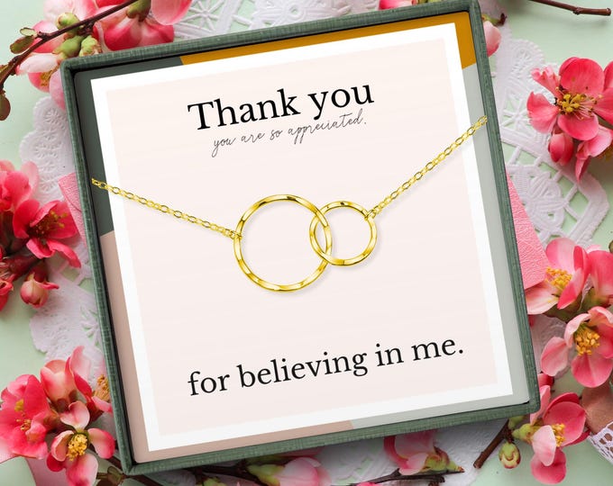 Thank you gift for coach, gift for mentor, Thank you gift for teacher, thank you necklace gift for woman, necklace Silver