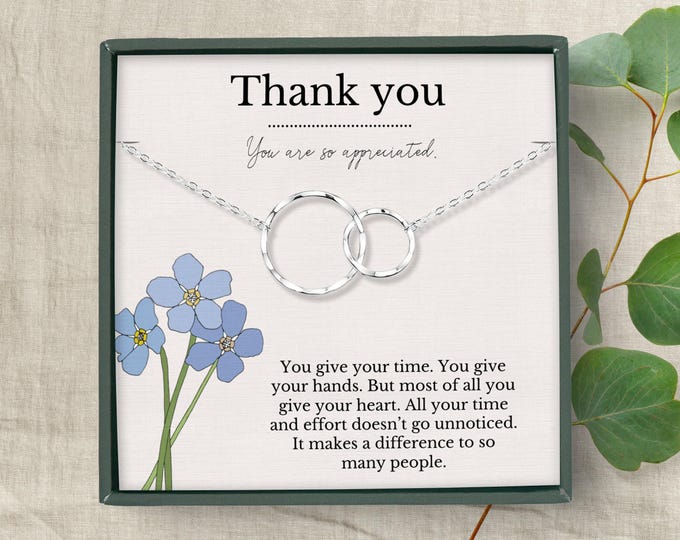Caregiver Gifts, Caregiver Thank You gifts, Gifts for Caregiver women, Caregiver Appreciation gifts, 14K Gold Filled, Sterling Silver
