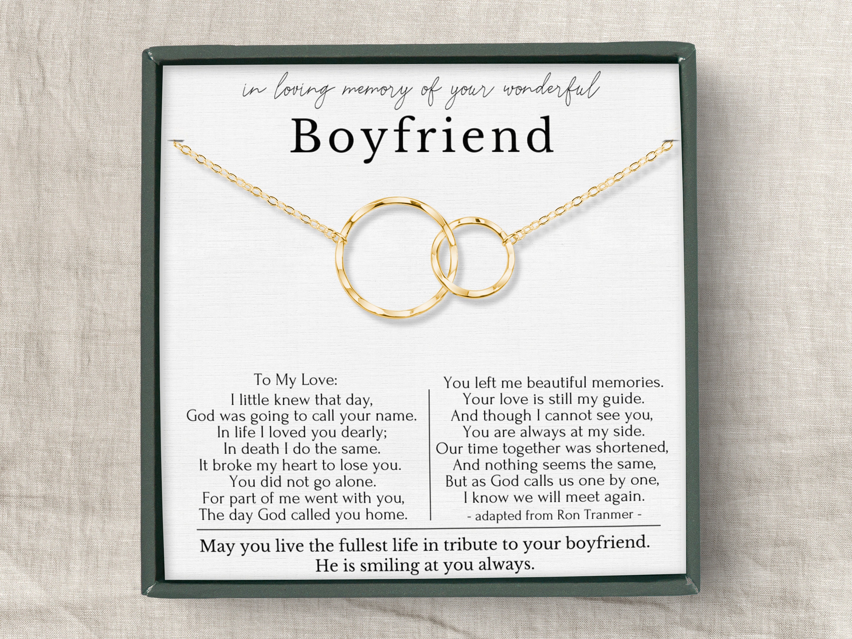 Loss of Boyfriend Gifts Boyfriend Remembrance Necklace Etsy Canada