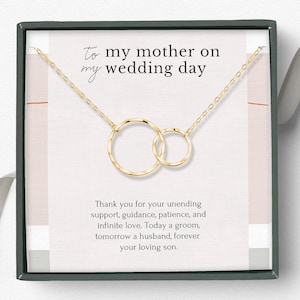 Geschenk für Mutter vom Sohn zum Hochzeitstag • Mutter des Bräutigams Geschenk vom Bräutigam • Halskette für Mutter vom Sohn Hochzeit • Sterling Silber Kreis