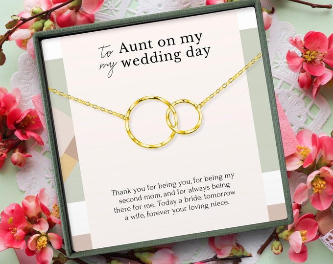 Aunt Wedding Gift necklace from bride, Aunt of the bride, Thank You Aunt, second mom, Bridal Shower, Circles necklace  Silver