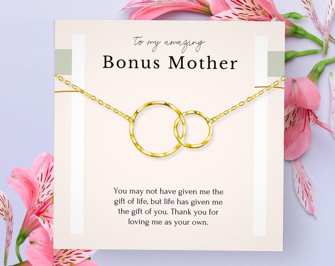 Bonus Mom Necklace Gift, Step Mother Gift from Bride, Mother in Law Gift for from bride, MIL Wedding Gift,