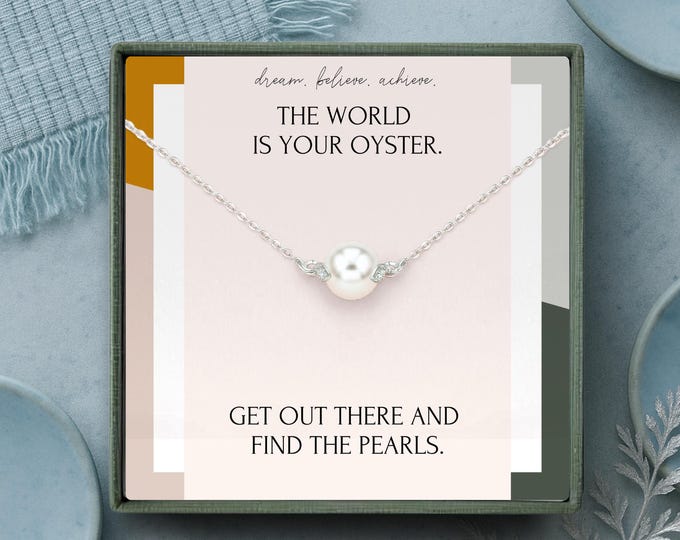 Gift for daughter from mom and dad | Pearl necklace for women | To my daughter jewelry gift | Graduation gift for her | Granddaughter gifts