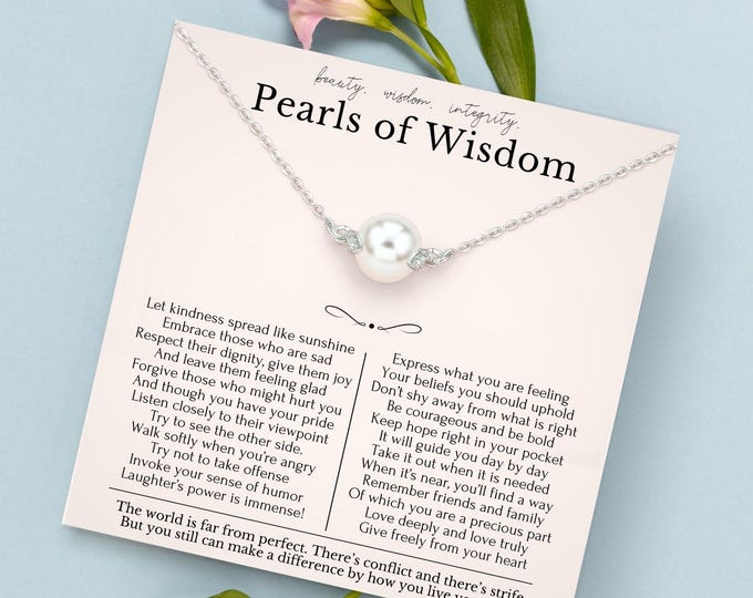 Freshwater Pearl Pendant Necklace | Sterling Silver, Graduation Gift