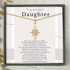 Gift For Daughter On Wedding Day From Mom Dad • Daughter Gift From Parents On Wedding Day North Star Necklace Meaningful Message Jewelry