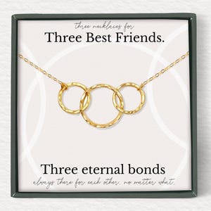 Best friend necklace for 3 | Three best friends jewelry | Long distance best friend gift | Best friend birthday gift | BFF necklace for 3