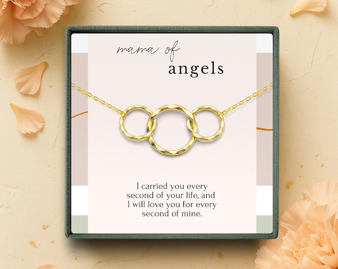 Twin Loss Memorial Necklace – Mama of Angels Jewelry – Sympathy Gift for Mom After Miscarriage or Loss of Twins